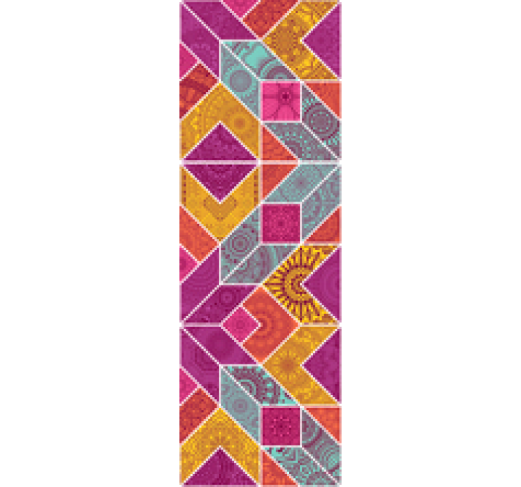 マスターベッドルームの壁紙カラフルな幾何学模様 - TENSTICKERS