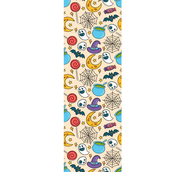 ハロウィーン壁紙不気味でカラフルな模様 - TENSTICKERS