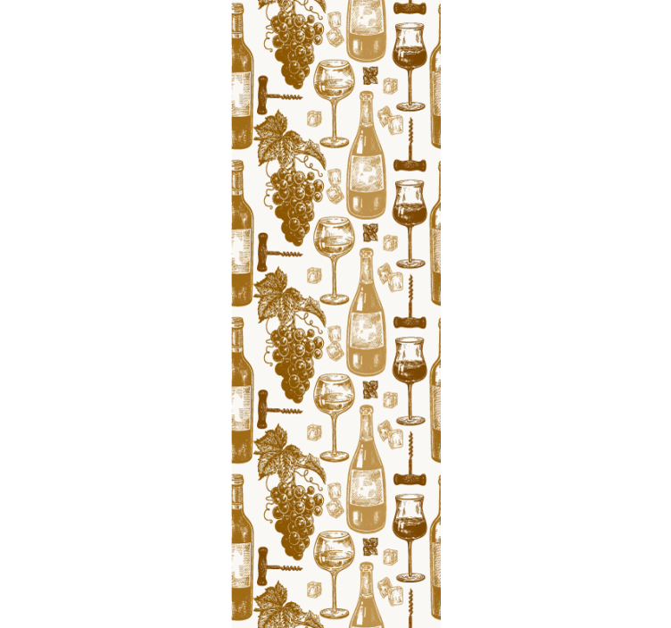 キッチン 壁紙 ワインボトルアート - TENSTICKERS