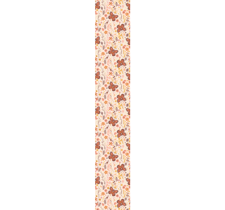 ピンクの花と蝶の壁紙 - TENSTICKERS