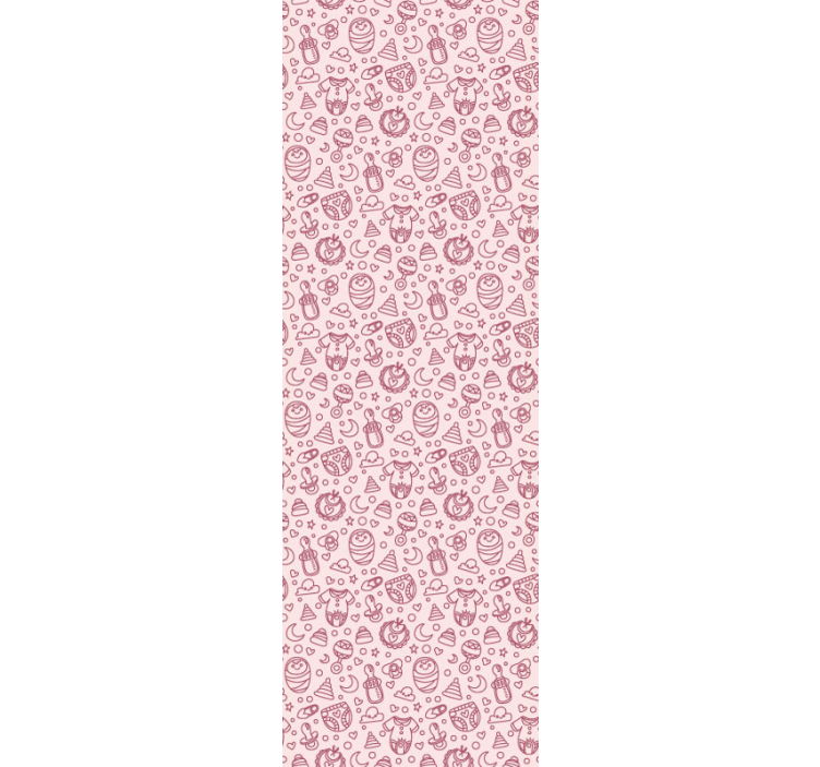 保育園の壁紙 ピンクのおもちゃと服 - TENSTICKERS