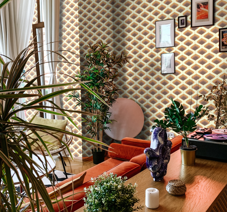 60 年代の花びらのビンテージ壁紙 - TENSTICKERS