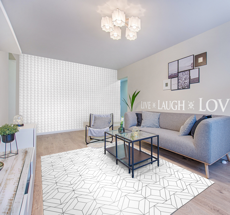 白い正方形の3d壁紙3d壁紙 - TENSTICKERS