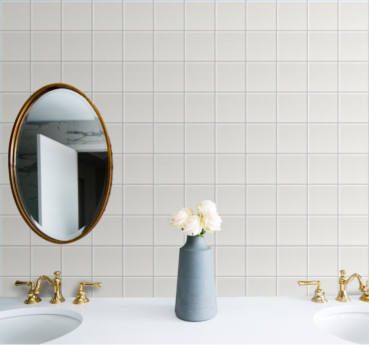 タイル 壁紙 シンプルな白いモチーフ - TENSTICKERS