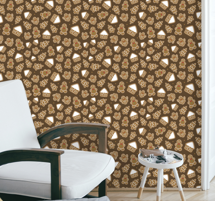 クリスマス 壁紙 ジンジャーブレッドの模様 - TENSTICKERS