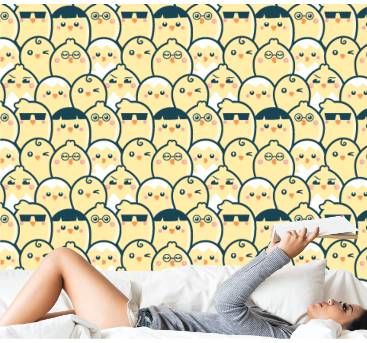 動物 壁紙 かわいいフクロウの模様 - TENSTICKERS