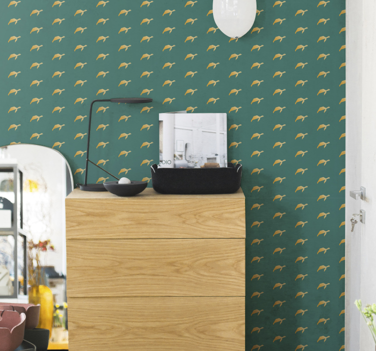 動物 壁紙 小さなカメのパターン - TENSTICKERS