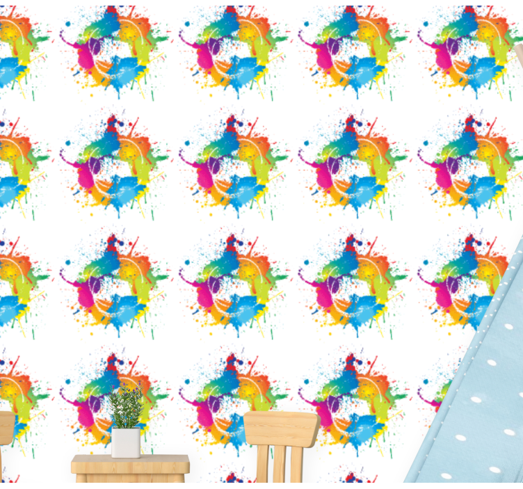 アート 壁紙 スプラッターペイント効果 - TENSTICKERS