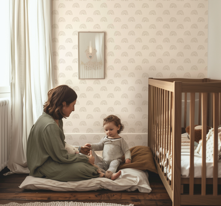 保育園の壁紙 ミニマリストレインボー - TENSTICKERS