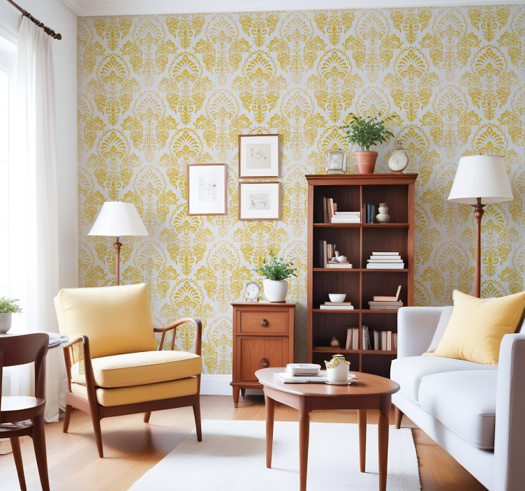 バロック壁紙 金色デザイン - TENSTICKERS