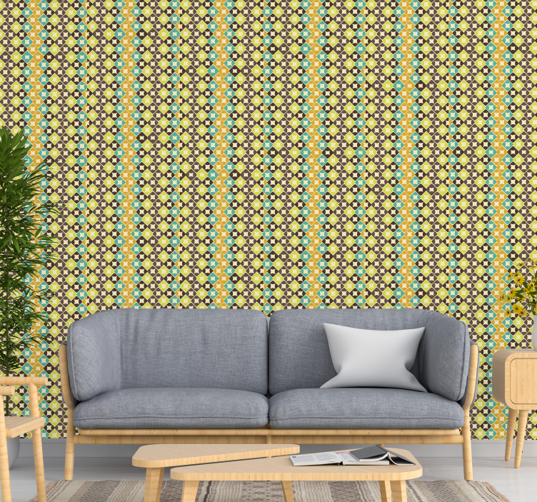 美しいひし形の古典的な壁紙 - TENSTICKERS