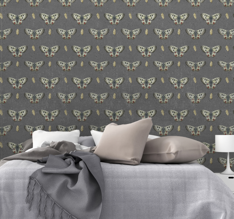 蝶とコンクリートのテクスチャ壁紙 - TENSTICKERS