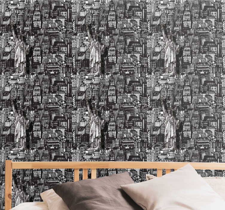 風景 壁紙 彫像 都市 コラージュ - TENSTICKERS