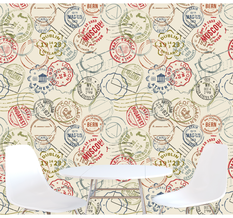 風景 壁紙 旅行スタンプコラージュ - TENSTICKERS