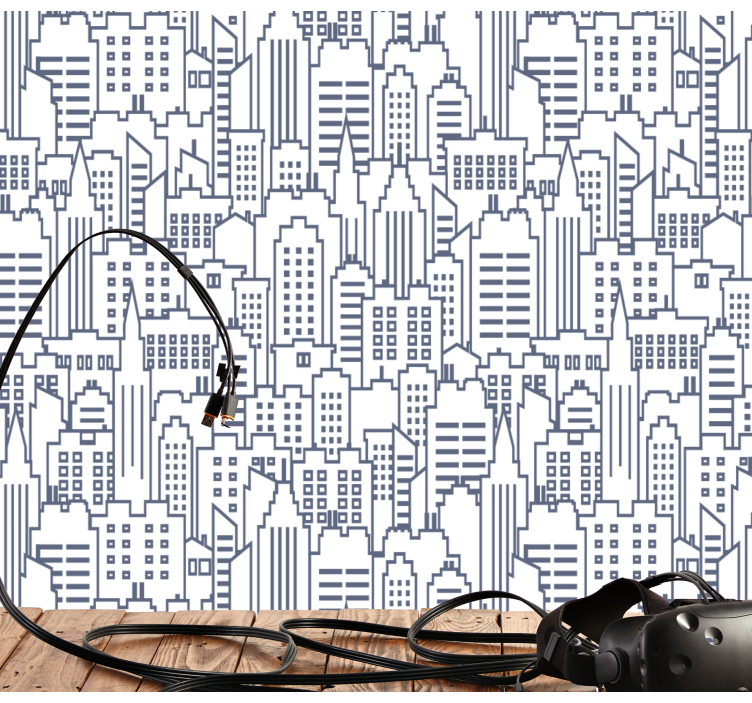 風景 壁紙 都市のスカイラインシルエット - TENSTICKERS