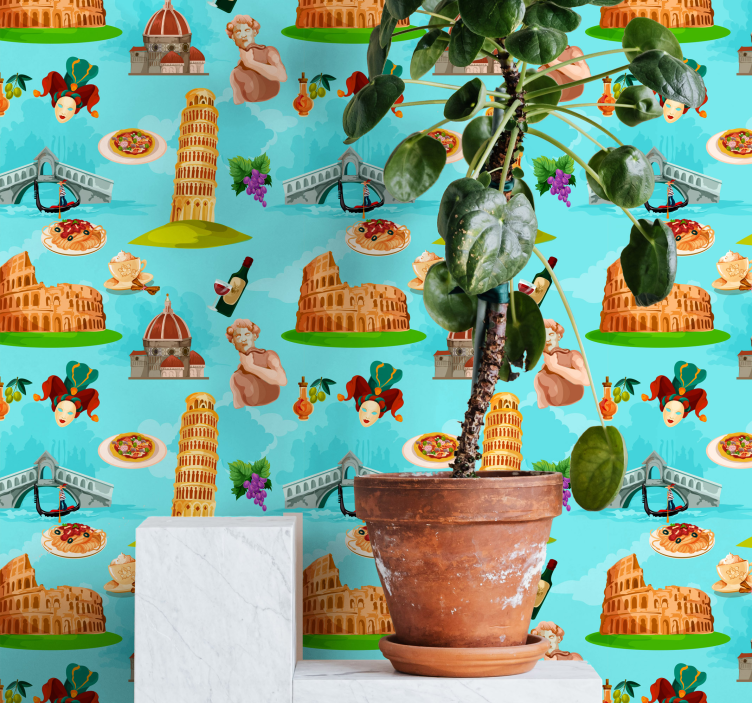 風景 壁紙 イタリアのランドマークのコラージュ - TENSTICKERS