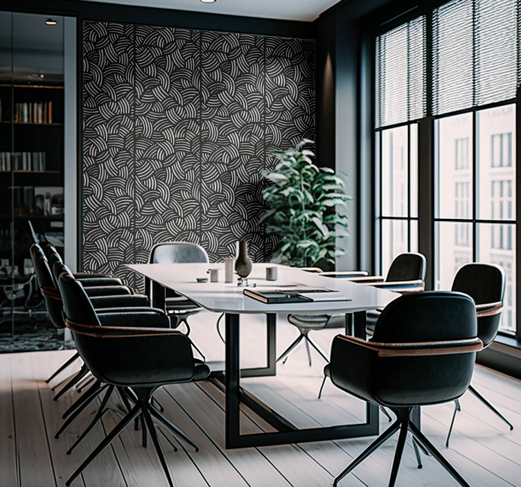 事務所 壁紙 湾曲したストライプ - TENSTICKERS