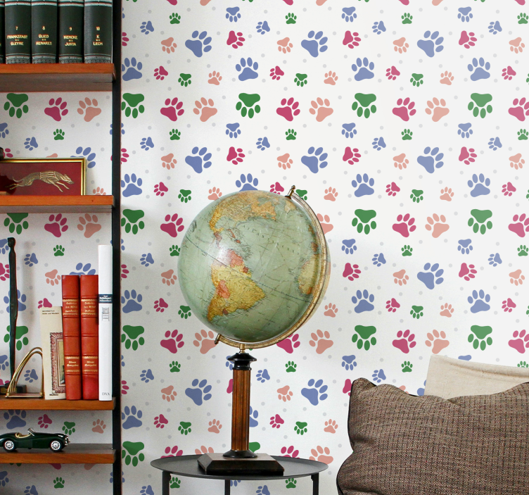 犬 壁紙 足跡模様の装飾 - TENSTICKERS