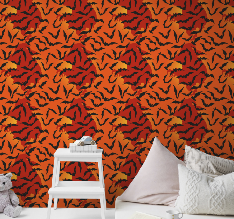 ハロウィーン壁紙飛ぶコウモリコレクション - TENSTICKERS