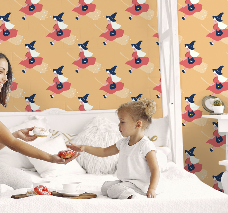 ハロウィーン壁紙魔法の魔女のフィギュア - TENSTICKERS