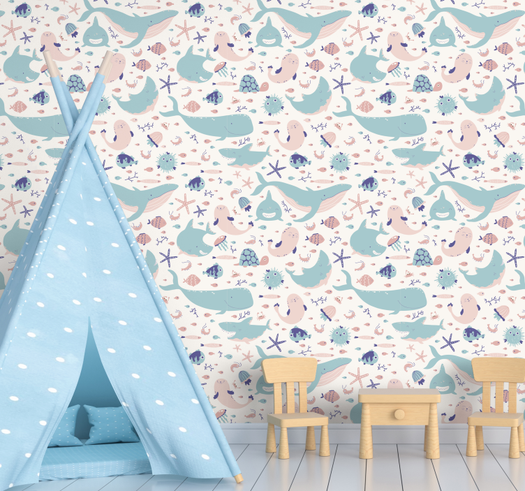 ダークとライトブルーのサメの動物の壁紙 - TENSTICKERS