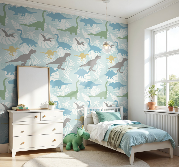 恐竜 壁紙 パステルカラーのパターン - TENSTICKERS