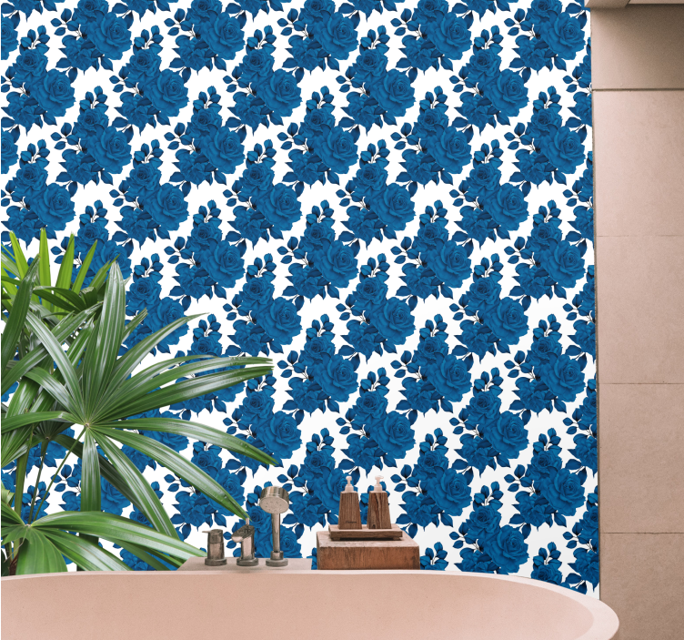 花 壁紙 青いバラの花が咲く - TENSTICKERS