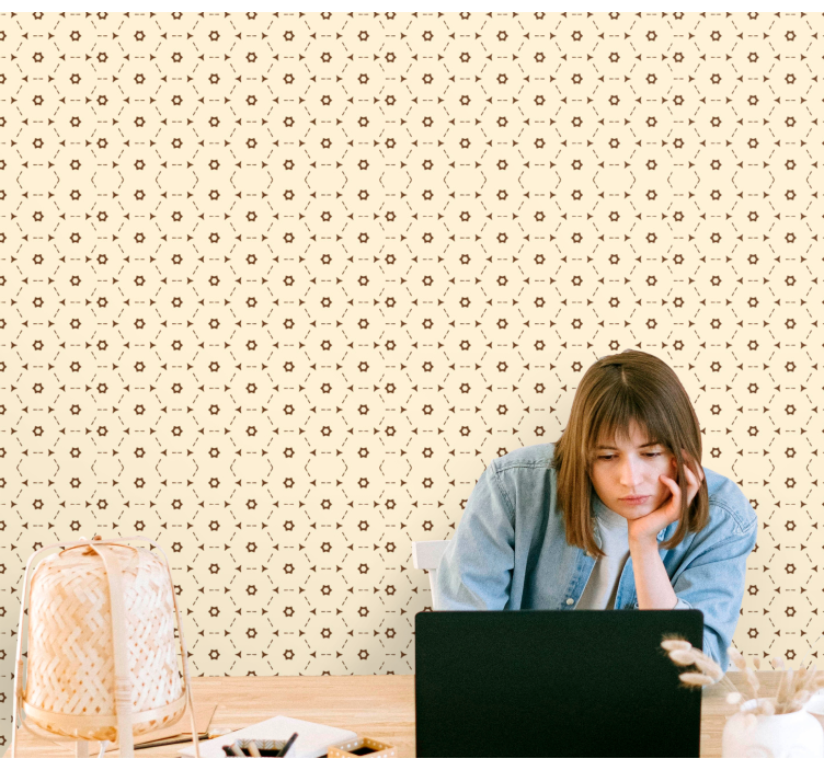 花 壁紙 幾何学的な花のアクセント - TENSTICKERS