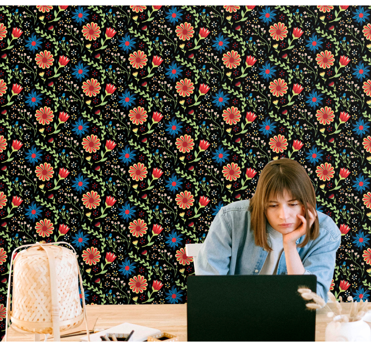 壁紙 花 花柄のアクセント - TENSTICKERS