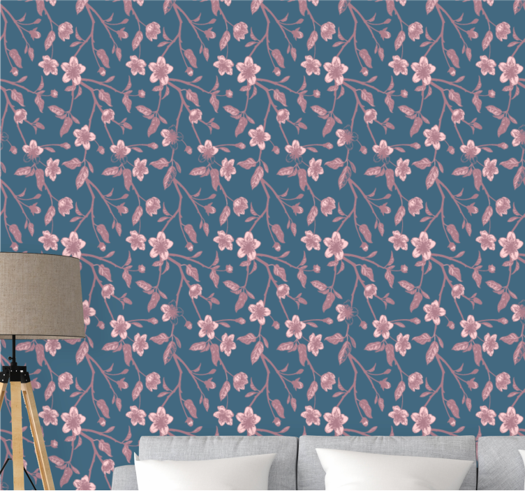 壁紙 花 ピンクの枝に咲く花 - TENSTICKERS