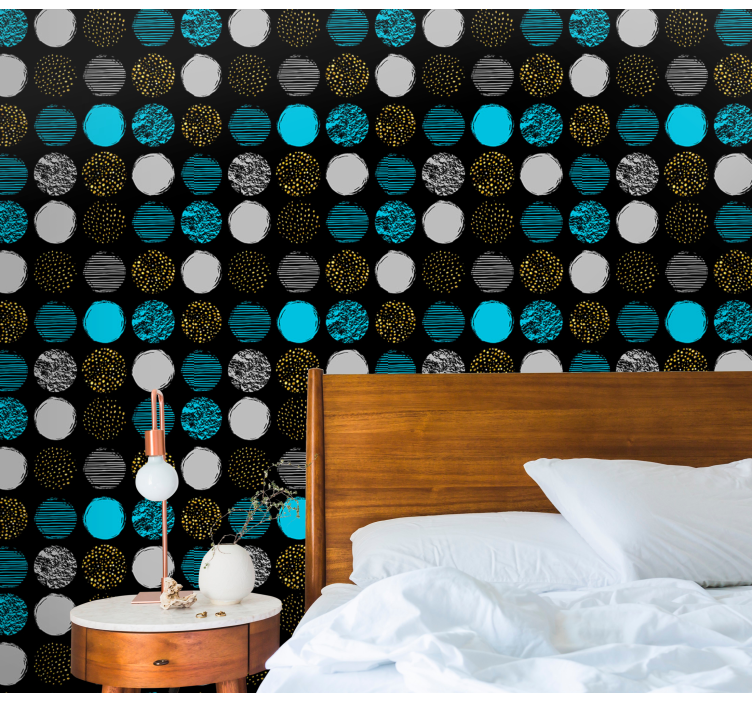 幾何学的壁紙 幾何学的なドットアンサンブル - TENSTICKERS