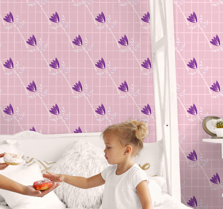 幾何学的壁紙 幾何学的な花柄 - TENSTICKERS