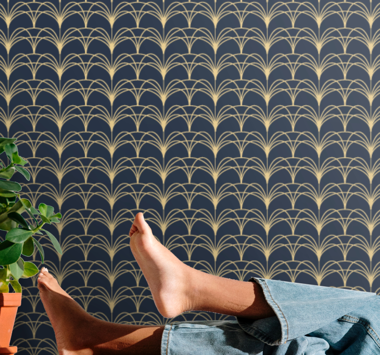 幾何学的壁紙 アールデコのアーチ - TENSTICKERS