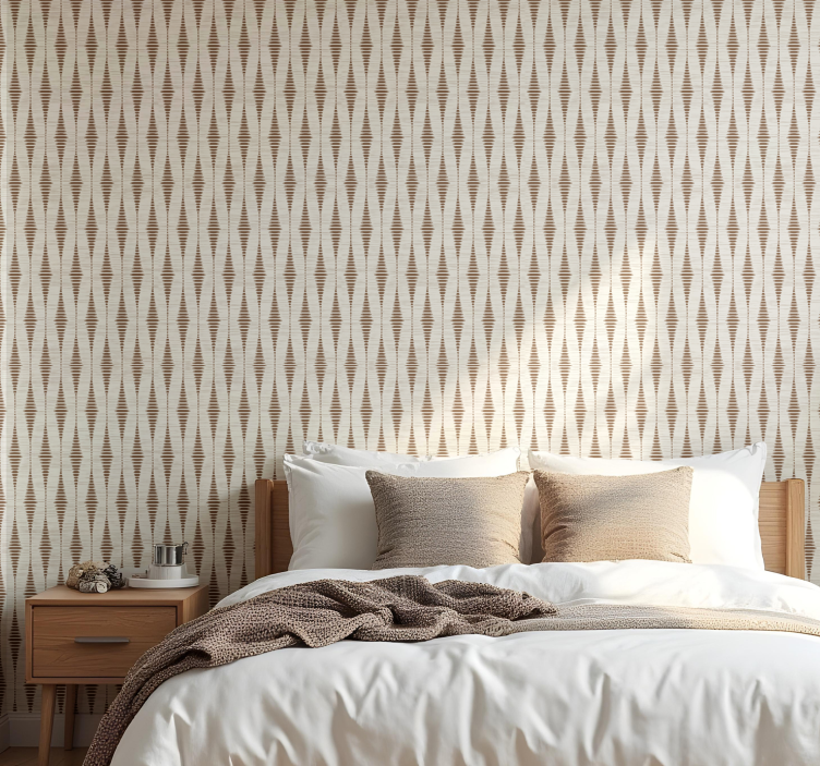 幾何学的な壁紙 チョコレートブラウンのラバウルイカット - TENSTICKERS