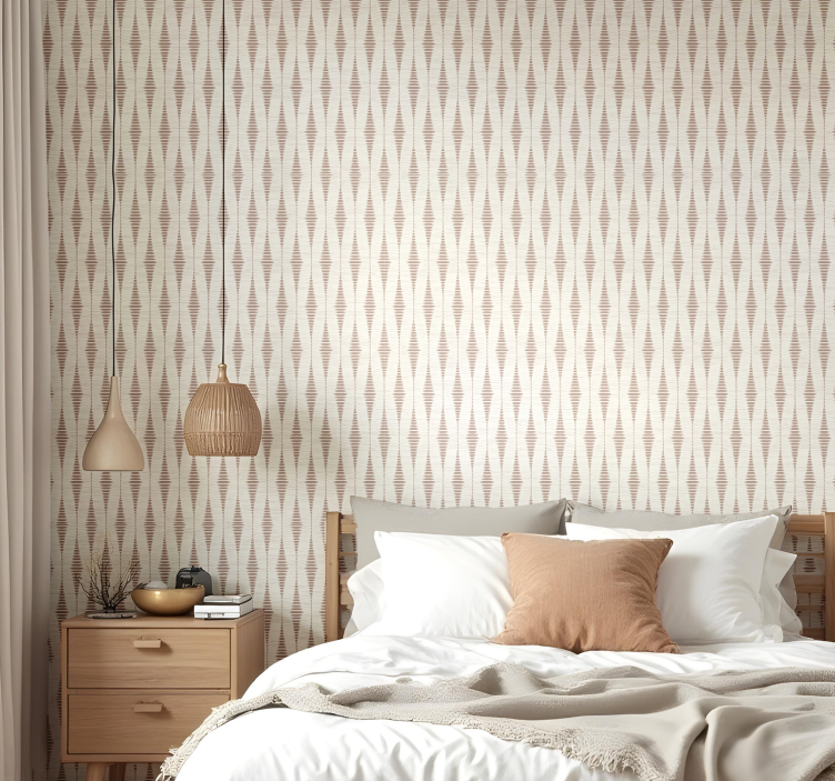 幾何学的な壁紙 モカムースラバウルイカット - TENSTICKERS