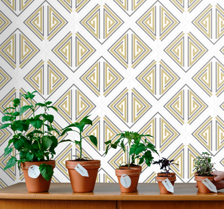 幾何学的壁紙スタイライズドトライアングラーパターン - TENSTICKERS