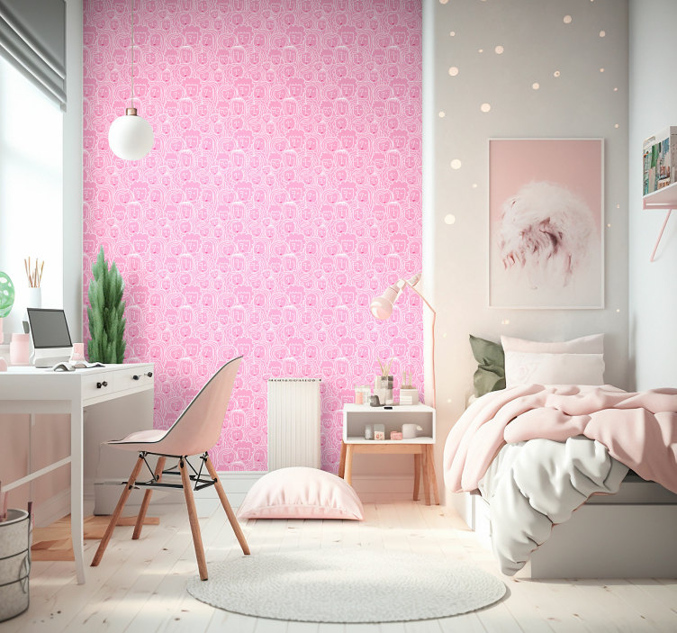 女の子 顔 アート 壁紙 - TENSTICKERS