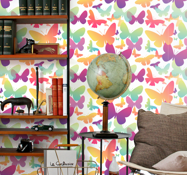 グラデーション蝶の壁紙 - TENSTICKERS