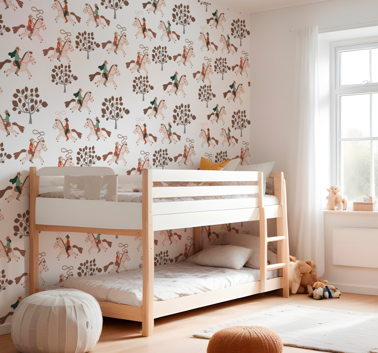 馬壁紙 森の中を乗る - TENSTICKERS