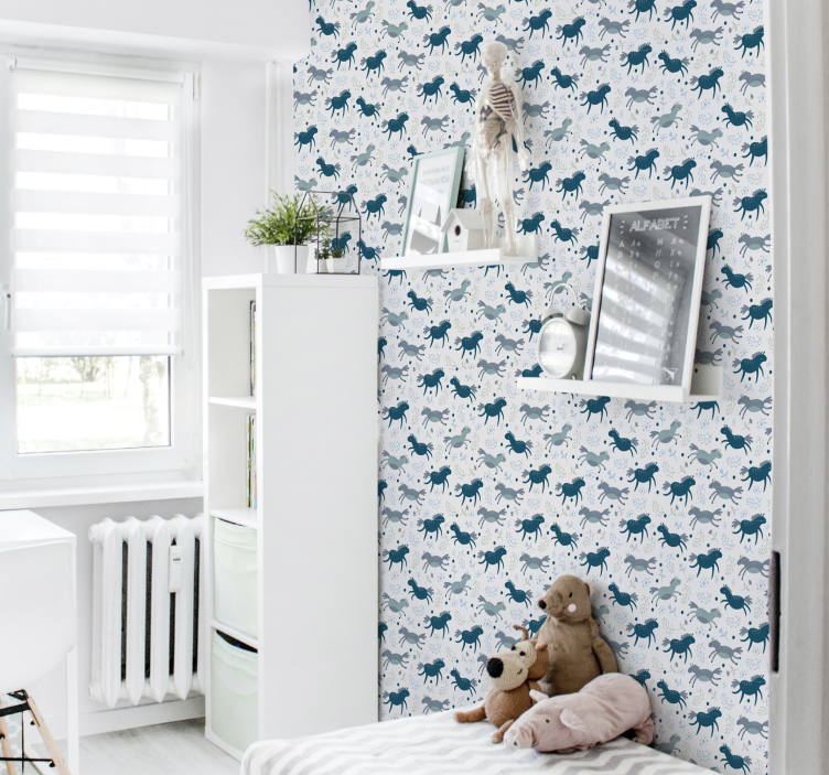 馬壁紙青い子馬の走り - TENSTICKERS