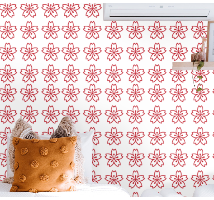 韓国の赤い花の壁紙 - TENSTICKERS