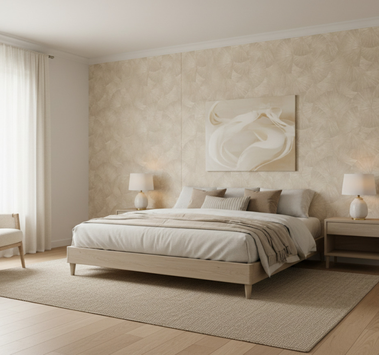 葉壁紙シックなタンの抽象ファン - TENSTICKERS