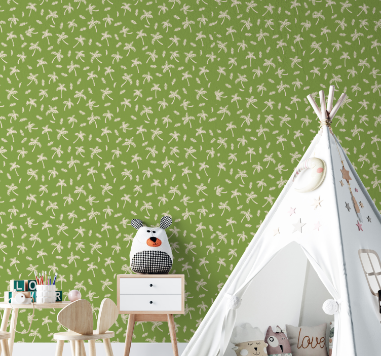 葉壁紙 フローラルグリーンery - TENSTICKERS