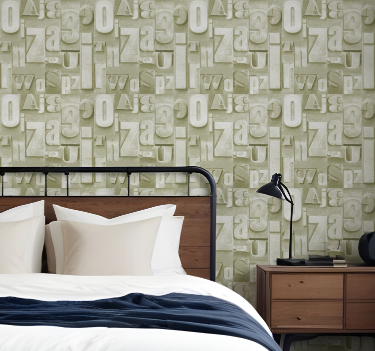 レタリング壁紙 3dインダストリアルスタイル - TENSTICKERS