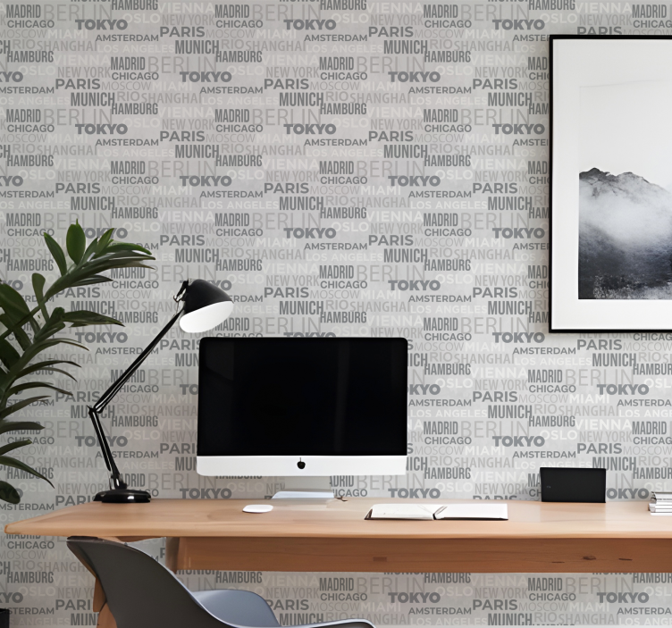 レタリング壁紙 都市名 - TENSTICKERS