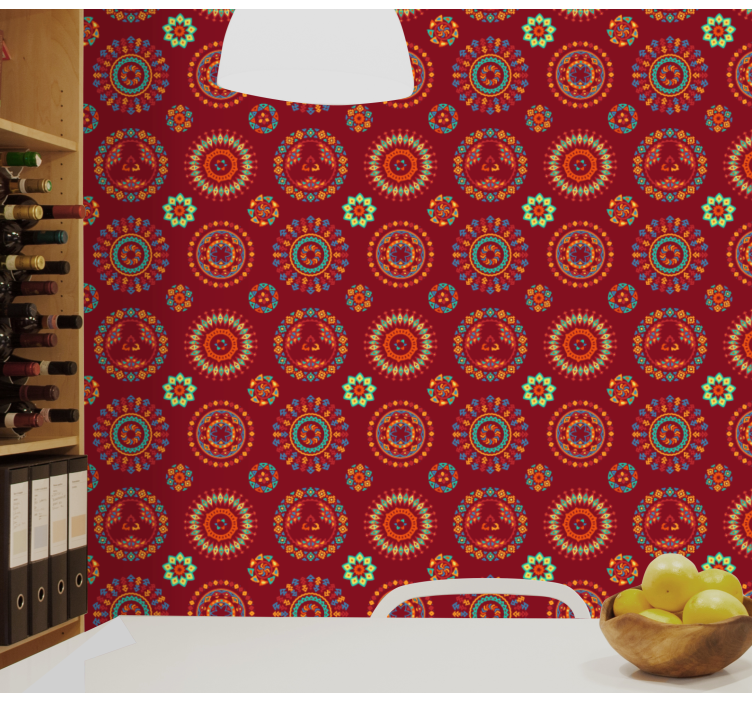 アフリカンスタイルの抽象的な壁紙の曼荼羅 - TENSTICKERS