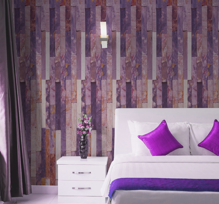 大理石 壁紙 ピンクのエレガントなパネル - TENSTICKERS