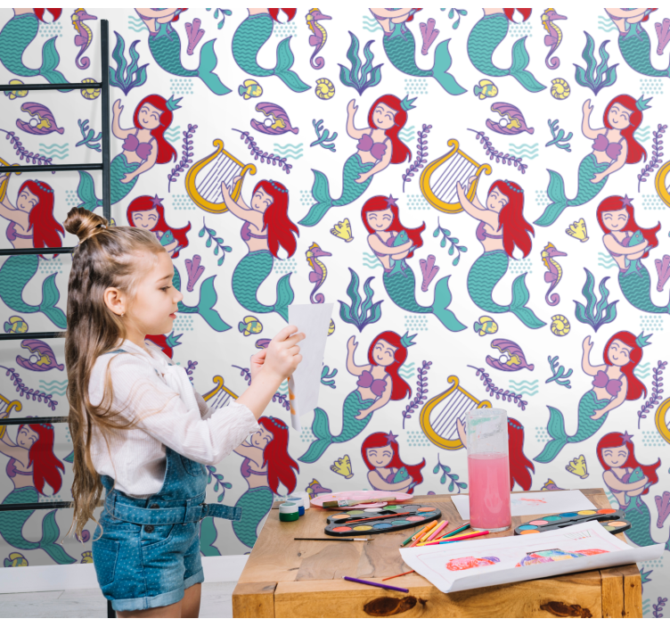 人魚アリエル笑顔の子供の壁紙 - TENSTICKERS