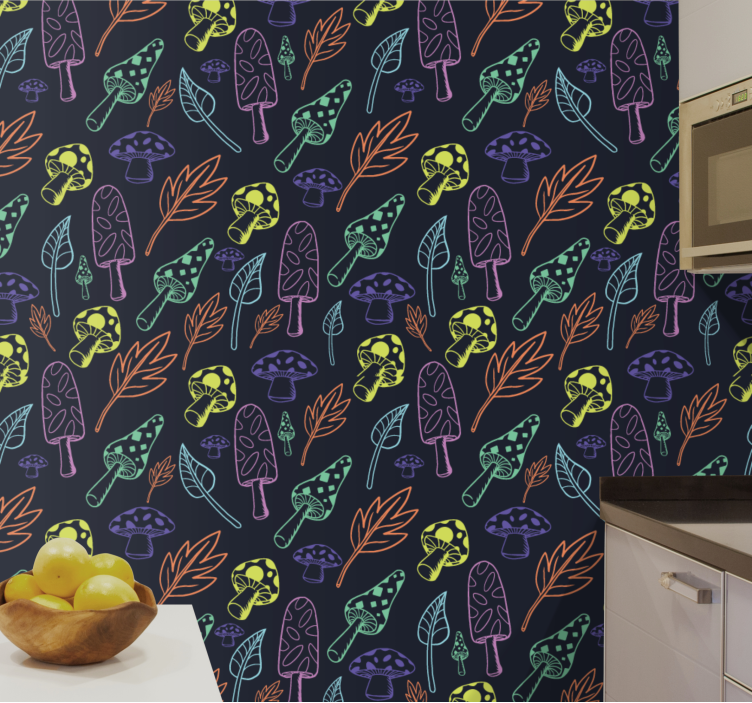 自然 壁紙 ファンキーな森のパターン - TENSTICKERS