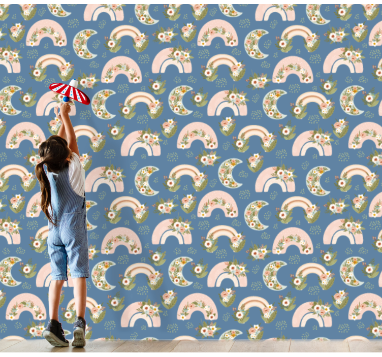保育園の壁紙 花の虹 - TENSTICKERS
